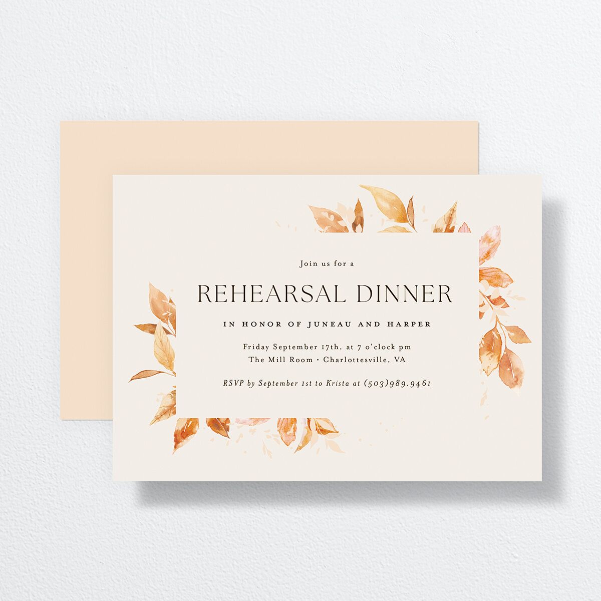 Autumn Frame Rehearsal Dinner Invitations Raw Sienna Signature