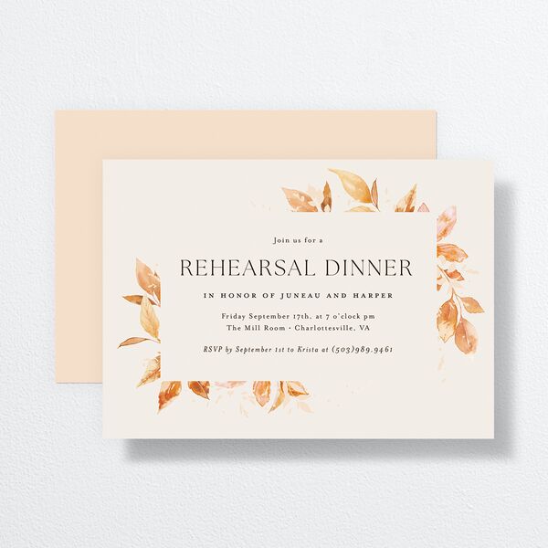 Autumn Frame Rehearsal Dinner Invitations Raw Sienna Signature