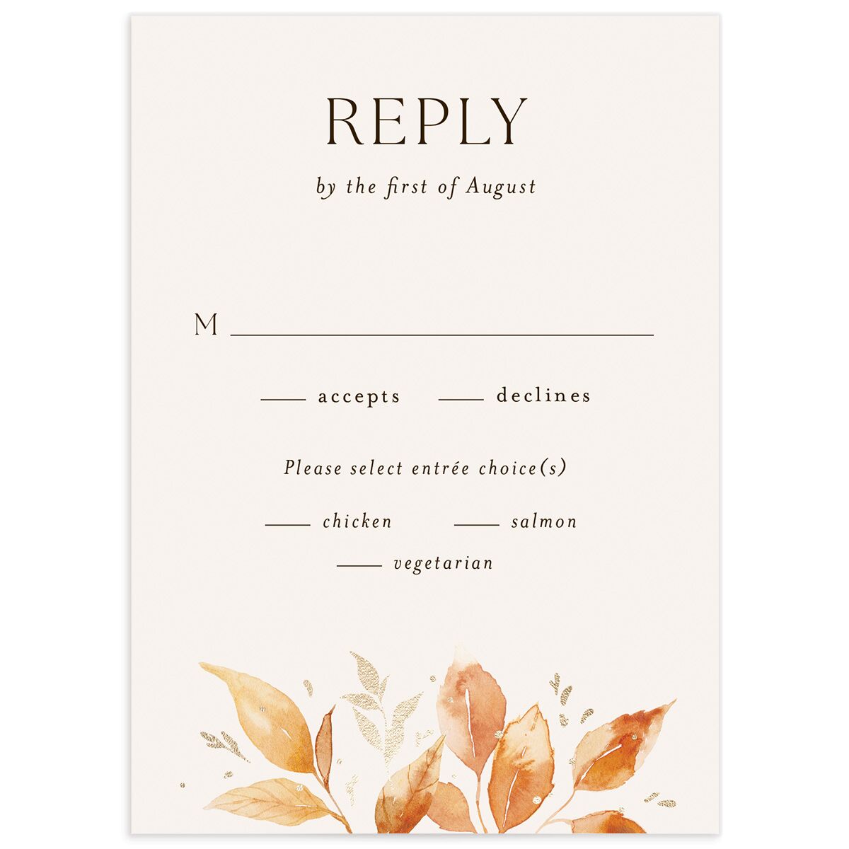 Autumn Frame Wedding Response Cards