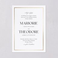 Joyful Union Foil Wedding Invitations Gold Pure White Signature Blank No Standard