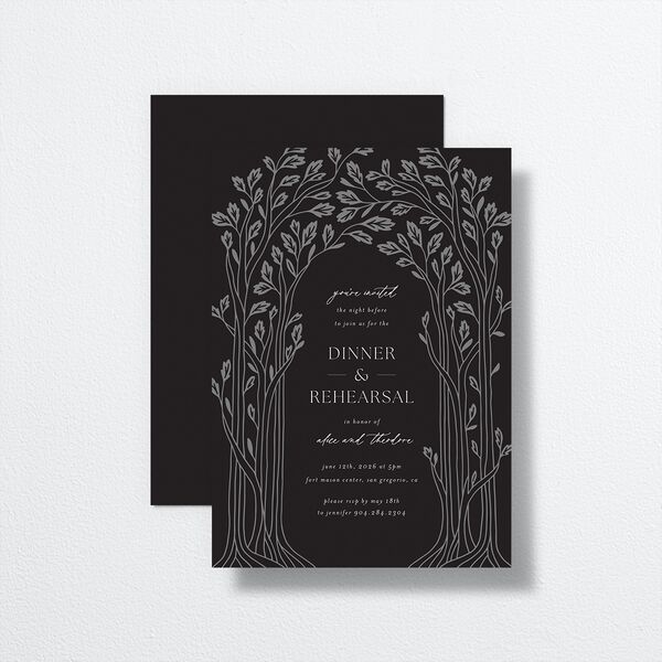 Arboretum Archway Rehearsal Dinner Invitations Licorice Signature