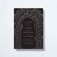 Arboretum Archway Rehearsal Dinner Invitations Licorice Signature