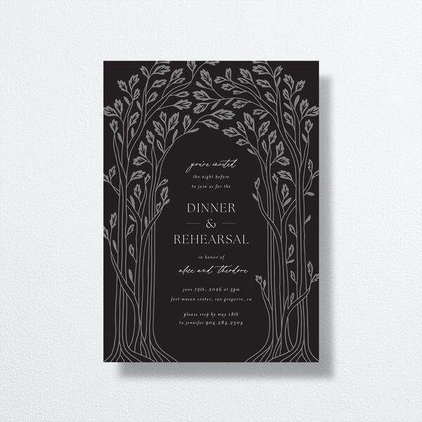 Arboretum Archway Rehearsal Dinner Invitations Licorice Signature