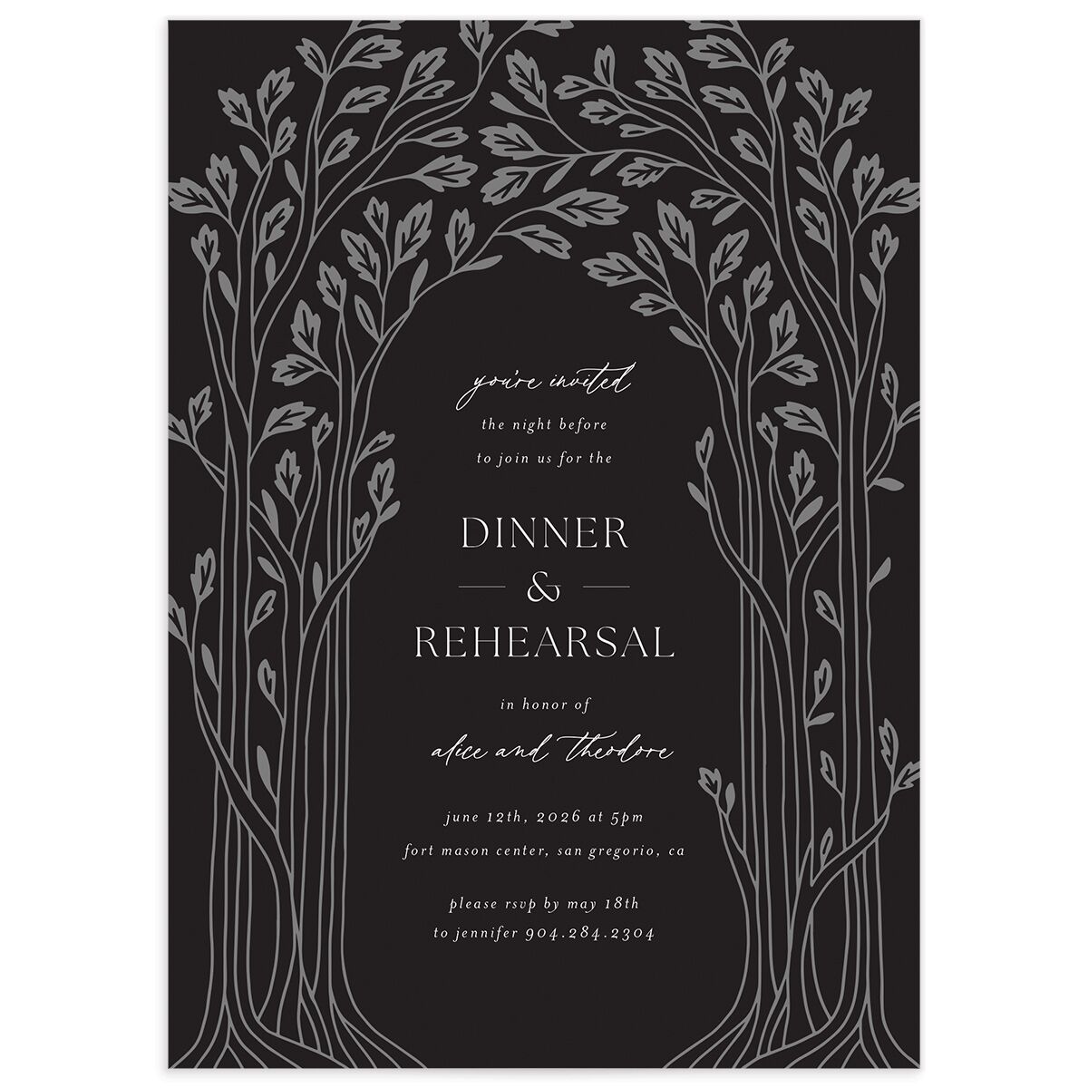 Arboretum Archway Rehearsal Dinner Invitations