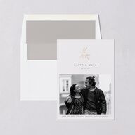 Shining Sprig Save The Date Cards Gold Mist Signature smooth Blank No