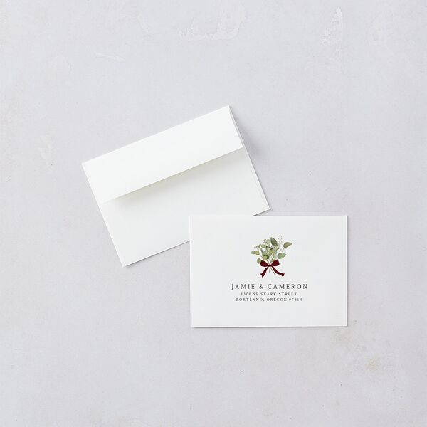 Elegant Eucalyptus Christmas Foil Wedding Response Cards Gold Licorice Signature Standard
