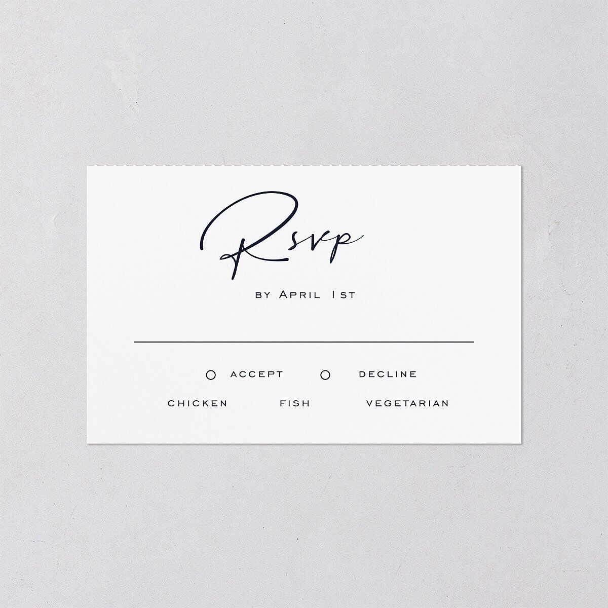 Simply Striking All-in-One Wedding Invitations Navy Signature Light Both Recipient and Return Addresses No