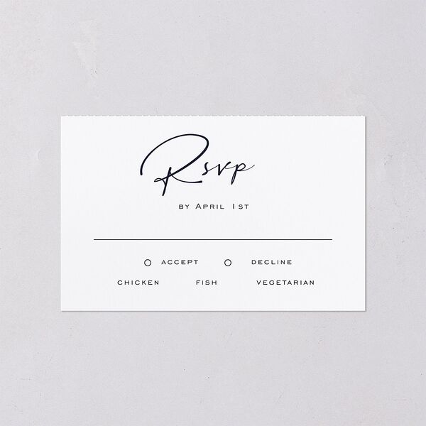 Simply Striking All-in-One Wedding Invitations Navy Signature Light Both Recipient and Return Addresses No
