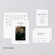 Timeless Typography Digital Save the Date Cards Pure White Dusty Blue Lets Celebrate Standard