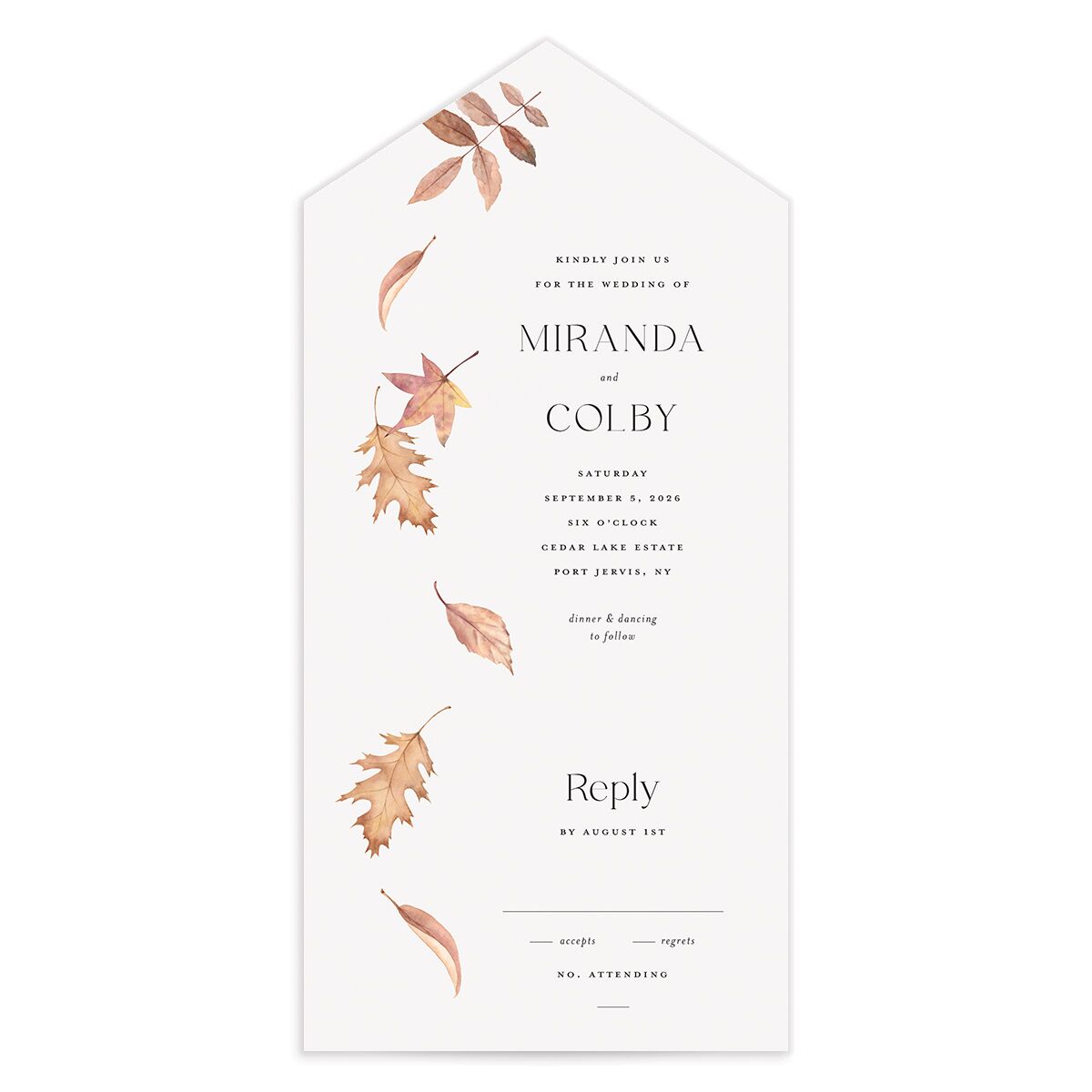 Falling Leaves All-in-One Wedding Invitations