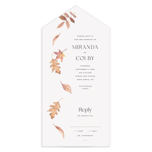 Falling Leaves All-in-One Wedding Invitations