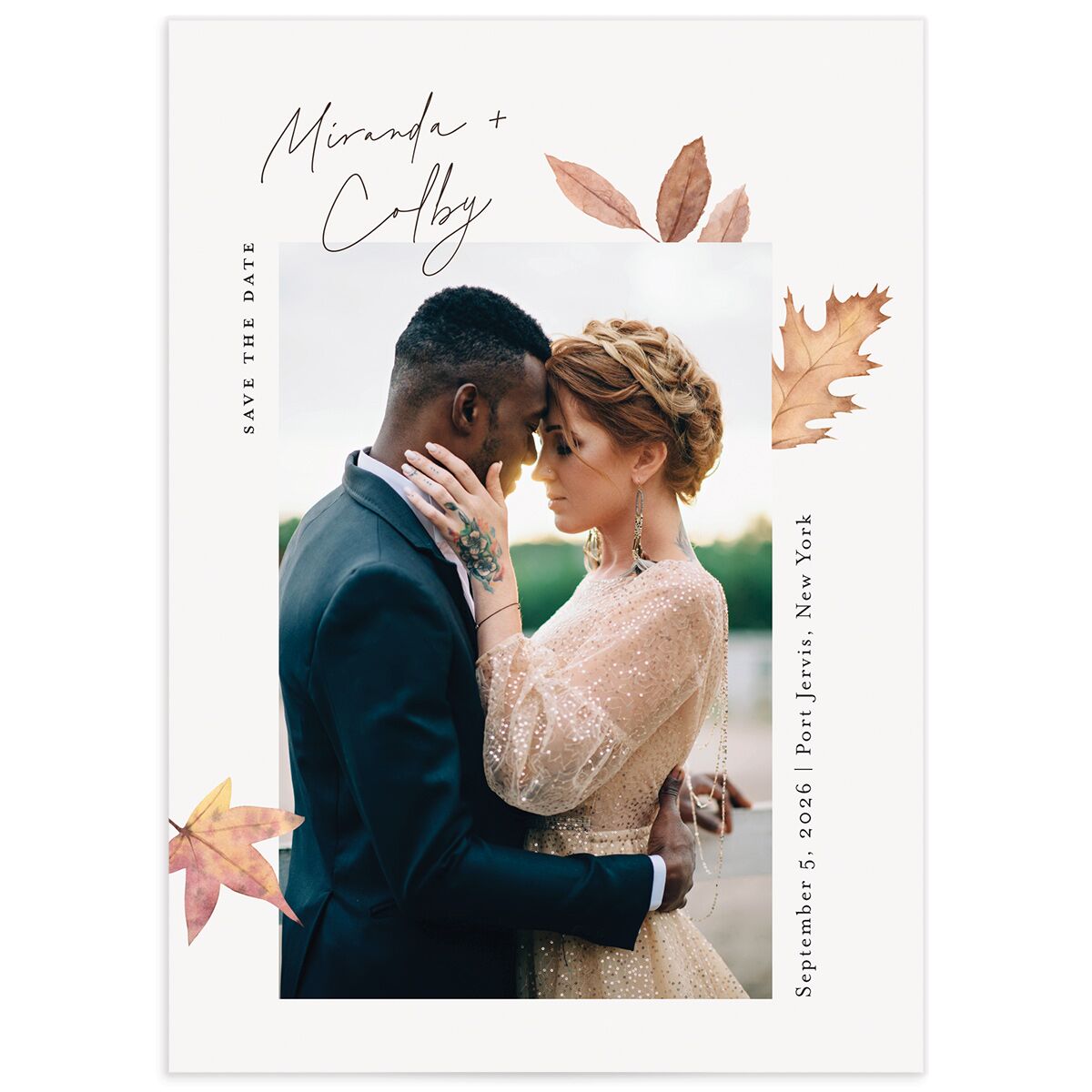 Falling Leaves Save the Date Cards