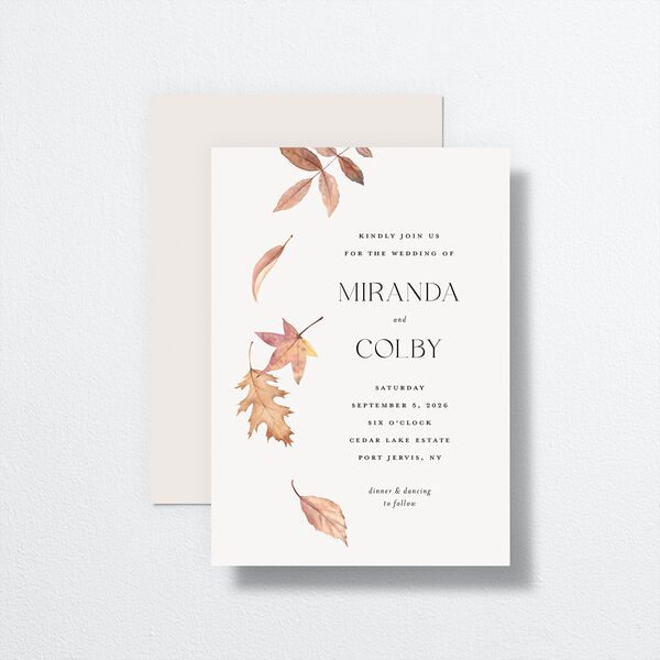 Falling Leaves Wedding Invitations front-and-back