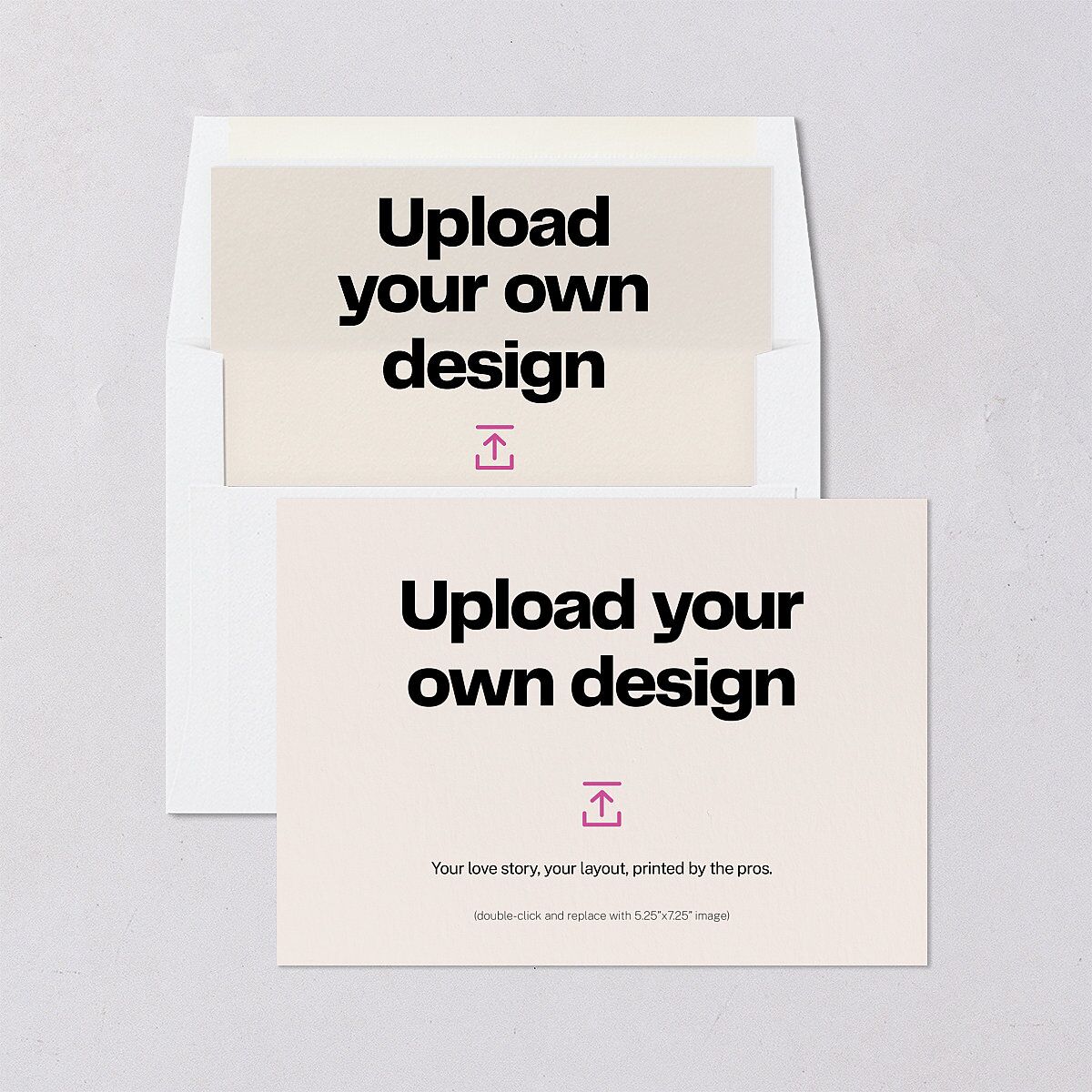 Upload Your Own Design Landscape Bridal Shower Invitations Pure White Signature Blank Standard