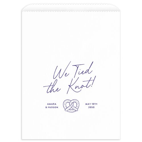 Hand Drawn Wavy Border Wedding Day Paper Favor Bags White Sapphire Wax-Lined Food Safe Paper