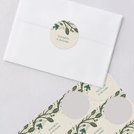 Woodland Whimsy Wedding Stickers Hunter Green Circle