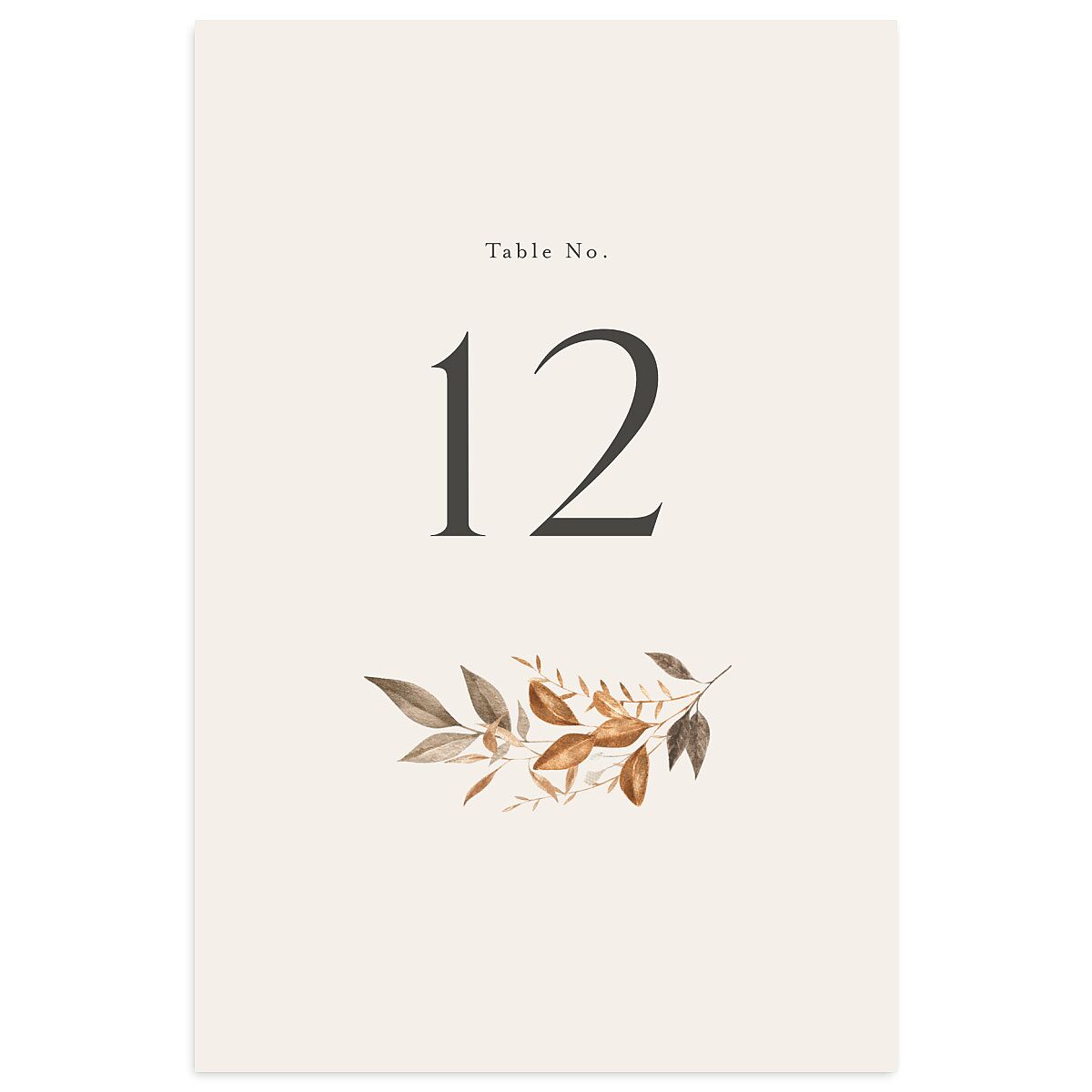 Leafy Rustic Monogram Table Numbers
