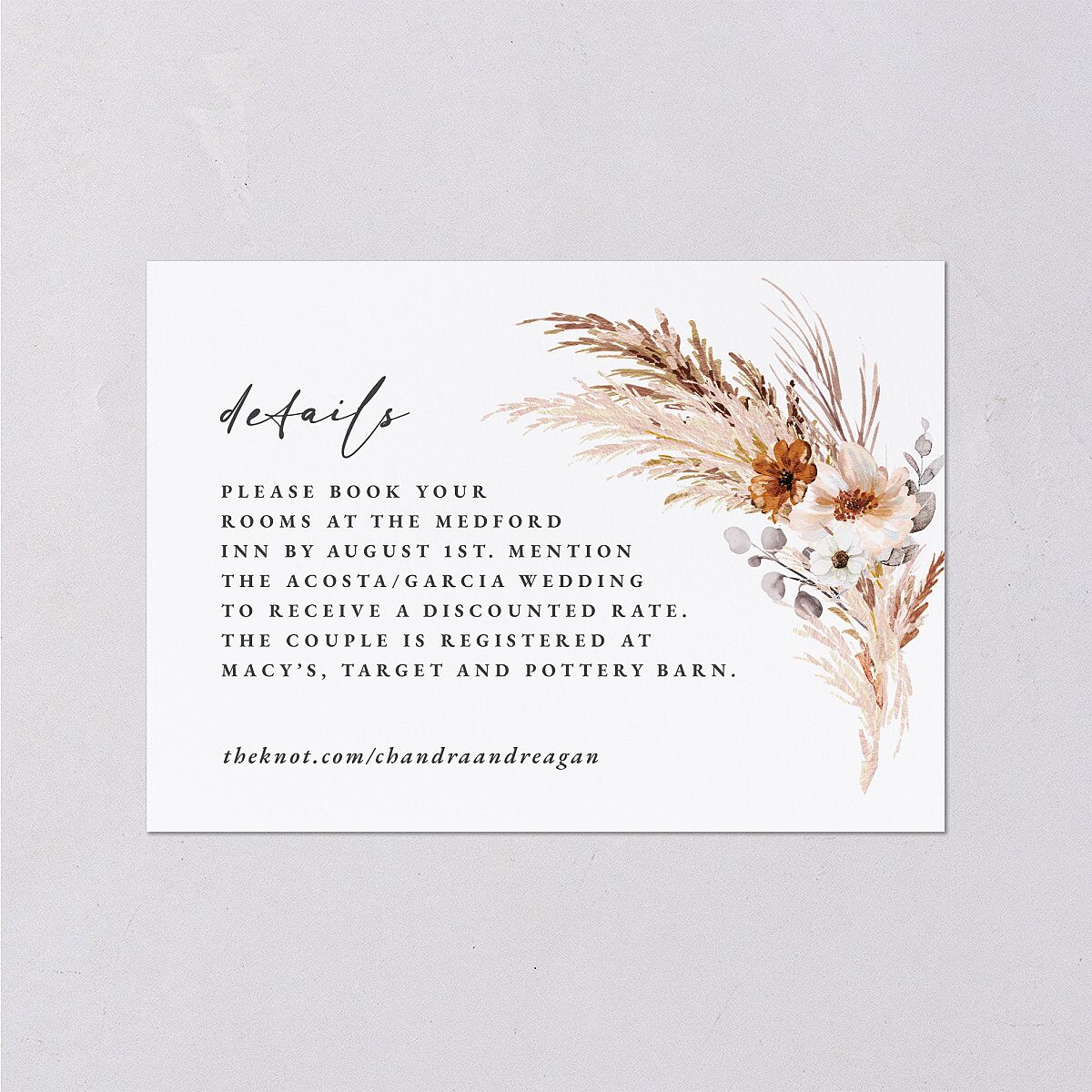 Bohemian Hoop Wedding Enclosure Cards — view 1