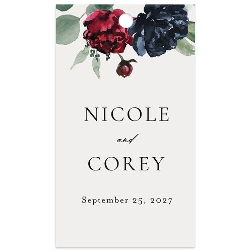 Timeless Bouquet Favor Gift Tags Navy Signature