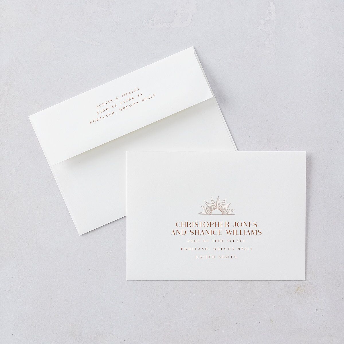Modern Romantic Save The Date Cards Chestnut Signature smooth Blank No