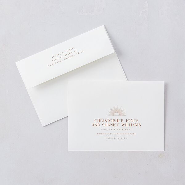 Modern Romantic Save The Date Cards Chestnut Signature smooth Blank No