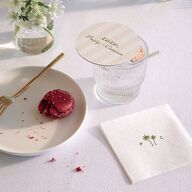 Cabana Stripes Wedding Day Coasters Olive Cardboard Circle