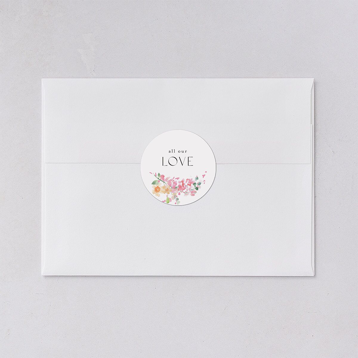 Pastel Flower Arch Wedding Stickers Pink Cotton Circle