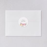 Pastel Flower Arch Wedding Stickers Pink Cotton Circle