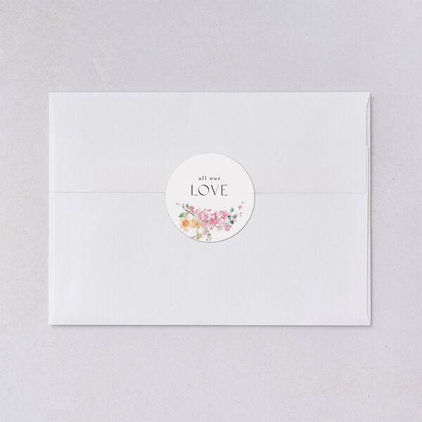 Pastel Flower Arch Wedding Stickers Pink Cotton Circle