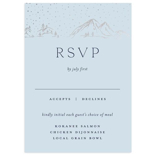 Mountain Sky Wedding Response Cards Silver Navy Signature