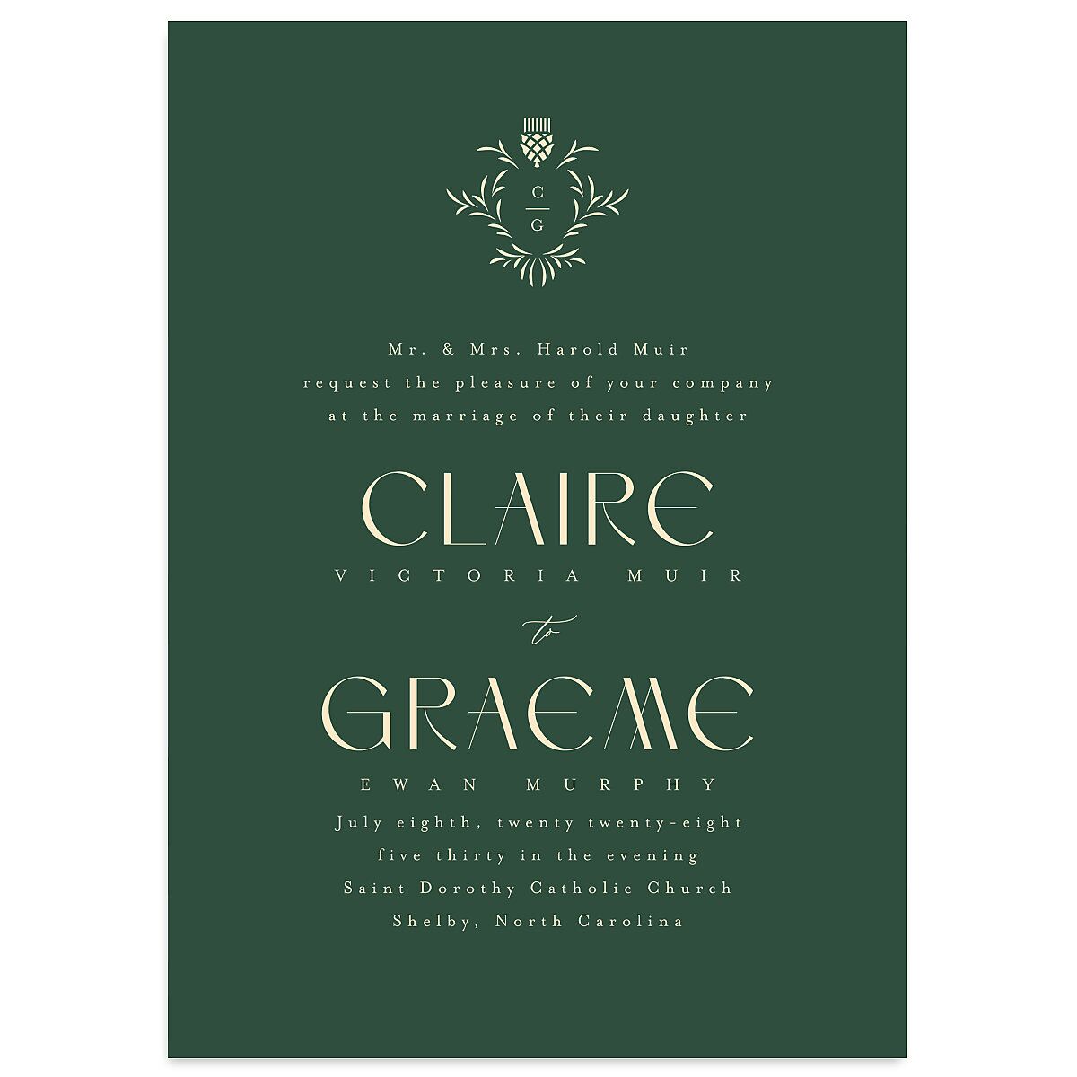 Tartan Crest Wedding Invitations