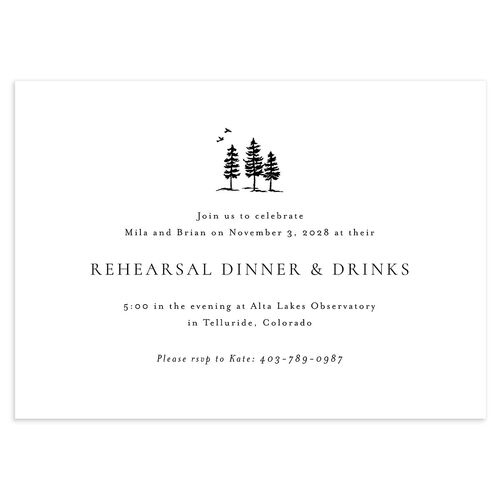 Aspen Rehearsal Dinner Invitations Licorice Signature Blank Standard