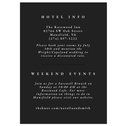 Ampersand Flourish Wedding Enclosure Cards Charcoal Signature Standard