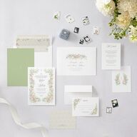 Glamorous Regency Garden Wedding Invitations by Bridgerton Sage Signature Blank No Rounded