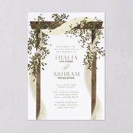 Graceful Chuppah Wedding Invitations Pure White Signature Blank No Standard