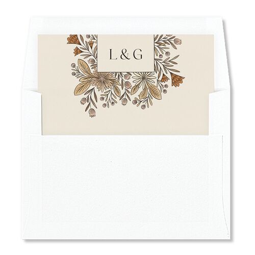 Timeless Wildflowers Standard Envelope Liners Sepia Standard