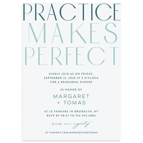 Real Talk Rehearsal Dinner Invitations Ice Blue Signature Blank Standard