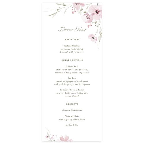 Floral Photo Menus Amethyst Signature