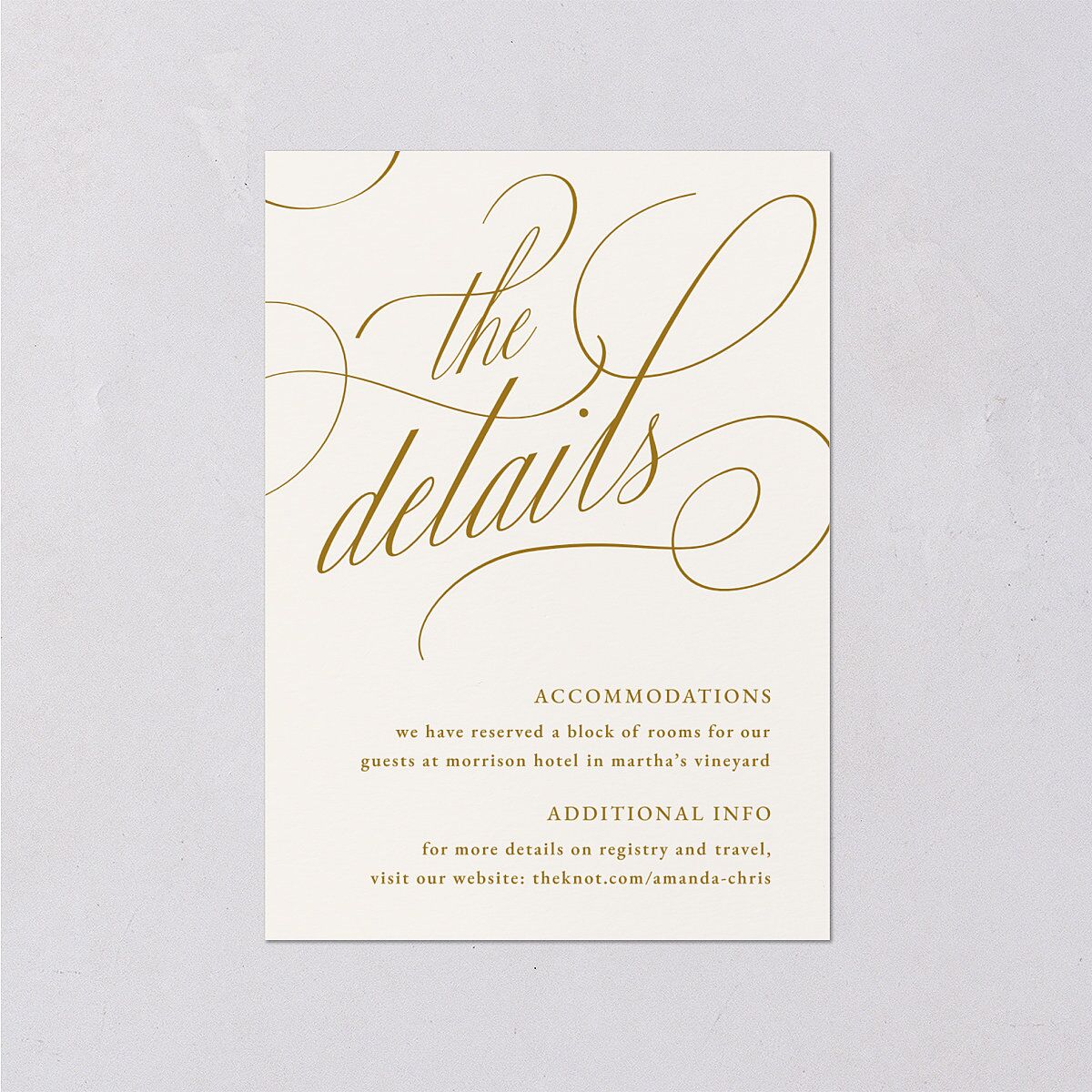 Photo Flourish Wedding Enclosure Cards Marigold Signature