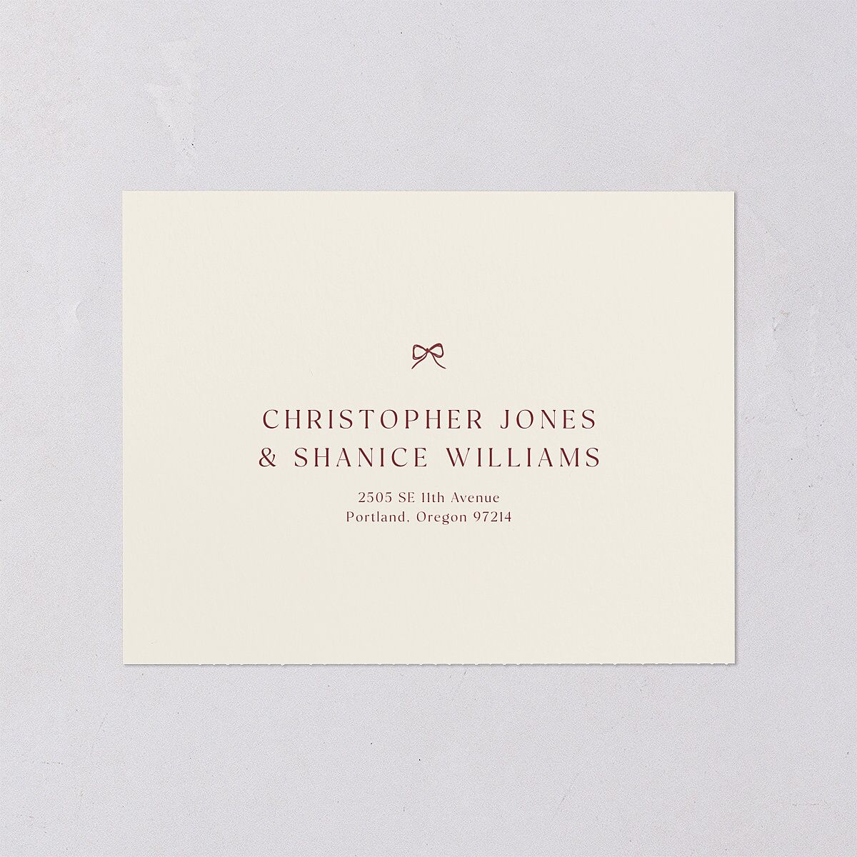 Simple Boho Flowers All-in-One Wedding Invitations Raspberry Signature Light Both Recipient and Return Addresses No