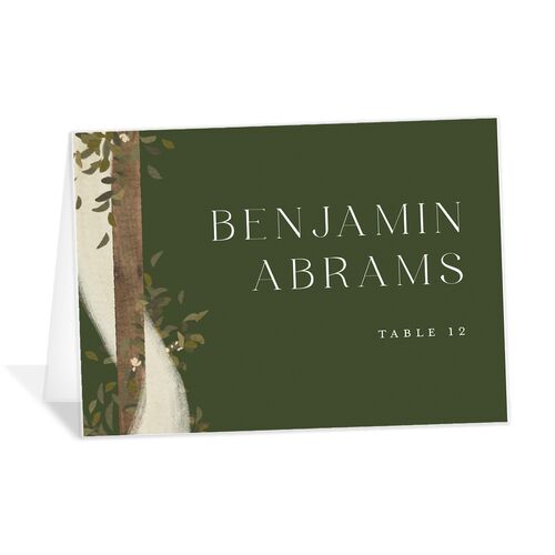 Graceful Chuppah Place Cards Hunter Green Signature