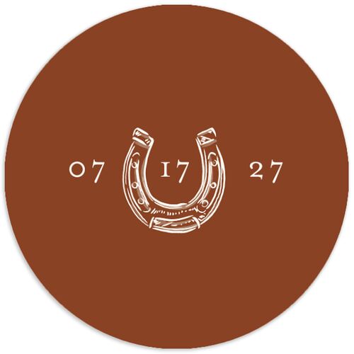 Western Wild Horses Wedding Stickers Copper Circle