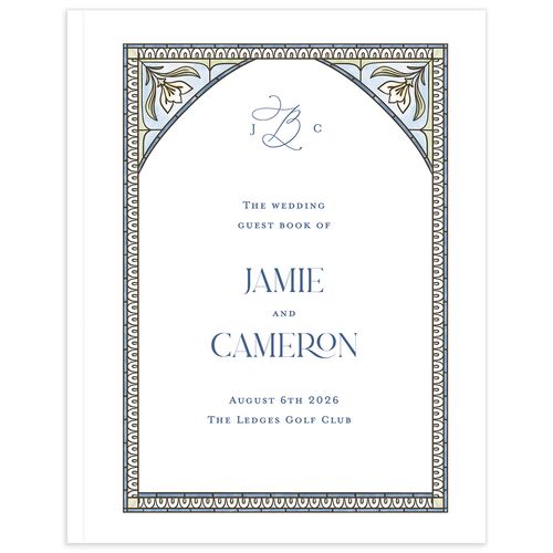 Church Stained Glass Guest Books Moody Blue