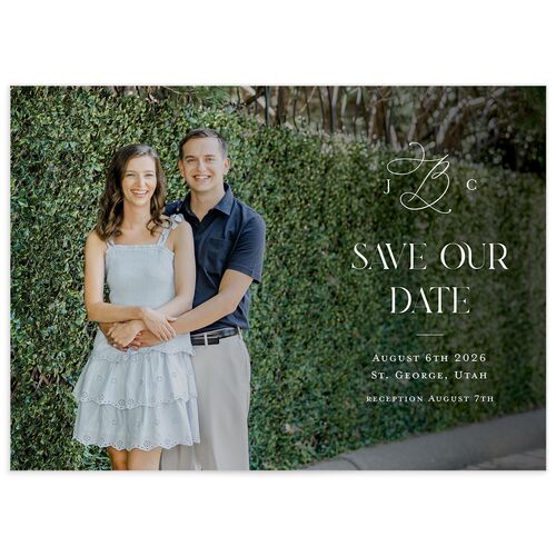 Church Stained Glass Save the Date Cards Moody Blue Signature smooth No