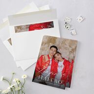 Romantic Phoenix Save the Date Cards Crimson Signature smooth Blank No