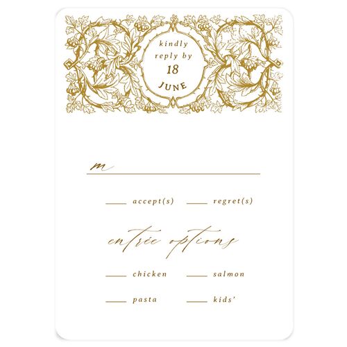 Vintage Toile Wedding Response Cards Saddle Signature Rounded