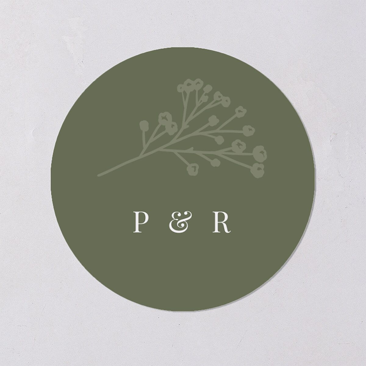 Baby's Breath Wedding Stickers Dark Camo Circle