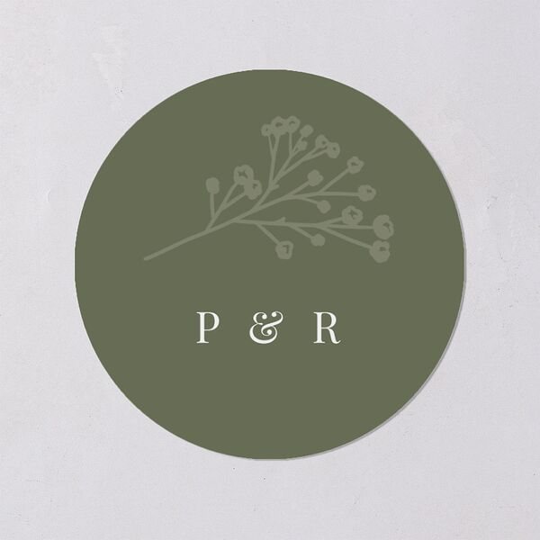Baby's Breath Wedding Stickers Dark Camo Circle