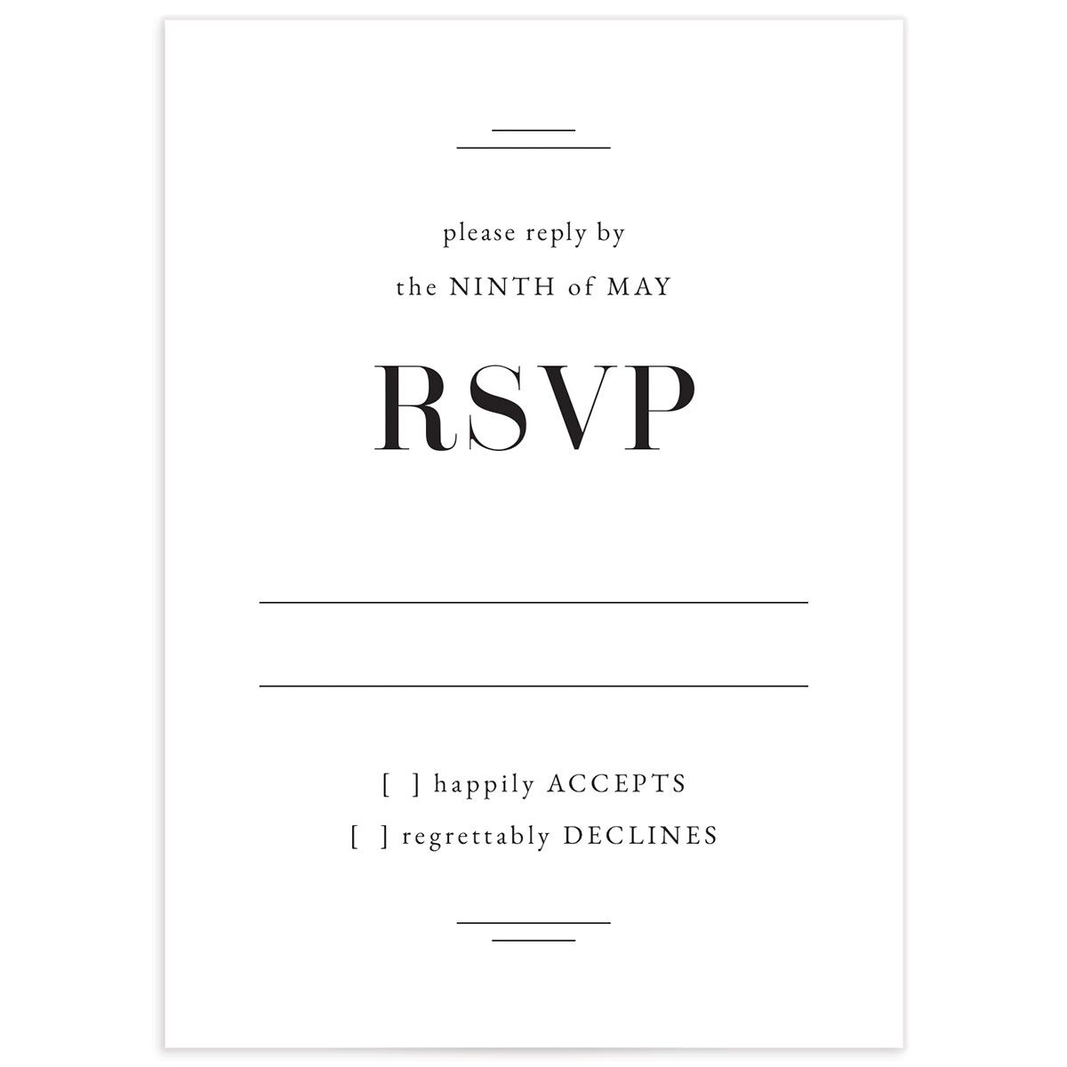 Country Club Wedding Response Cards