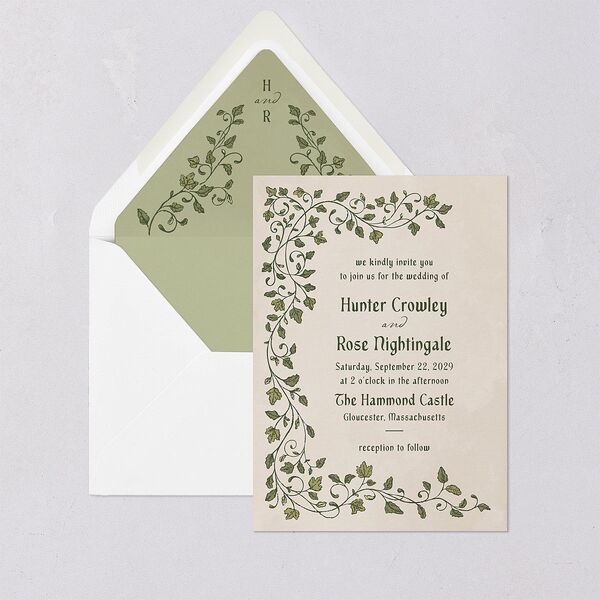 Vintage Fantasy Vines Euro Envelope Liners Olive Luxe
